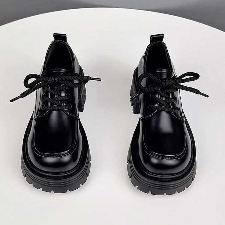 【JTG&SHOES 官方】质感厚底小皮鞋女2025新款百搭秋季季英伦风系