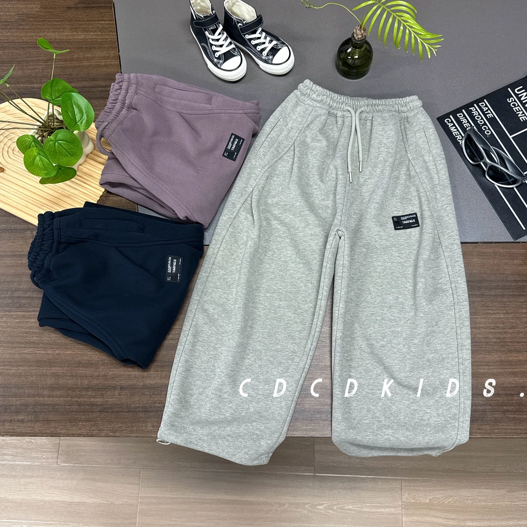 川度6081儿童秋季潮牌中大童男女童装运动休闲长裤子宽松百搭卫裤