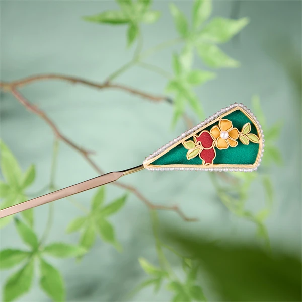 【石榴花】手工发簪小众古风简约双面簪子民族风古风簪子