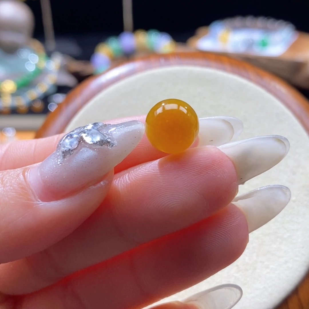 颈饰未镶嵌翡翠翡翠冰黄红翡珠10.3mm