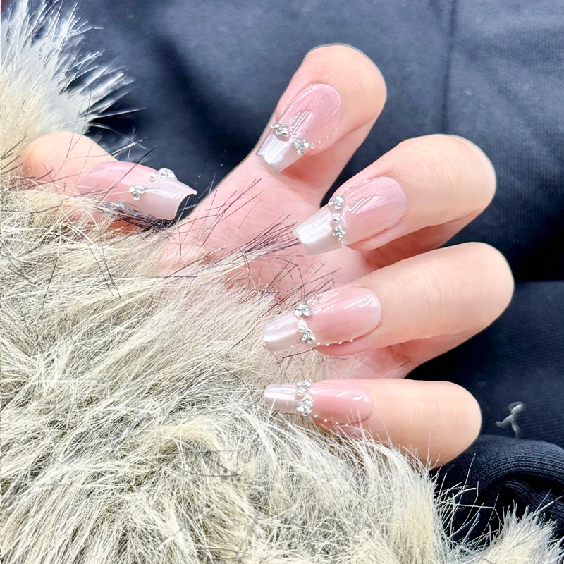 爱神降临纯手工穿戴甲渐变猫眼气质千金结婚学生ins高级梯形指甲