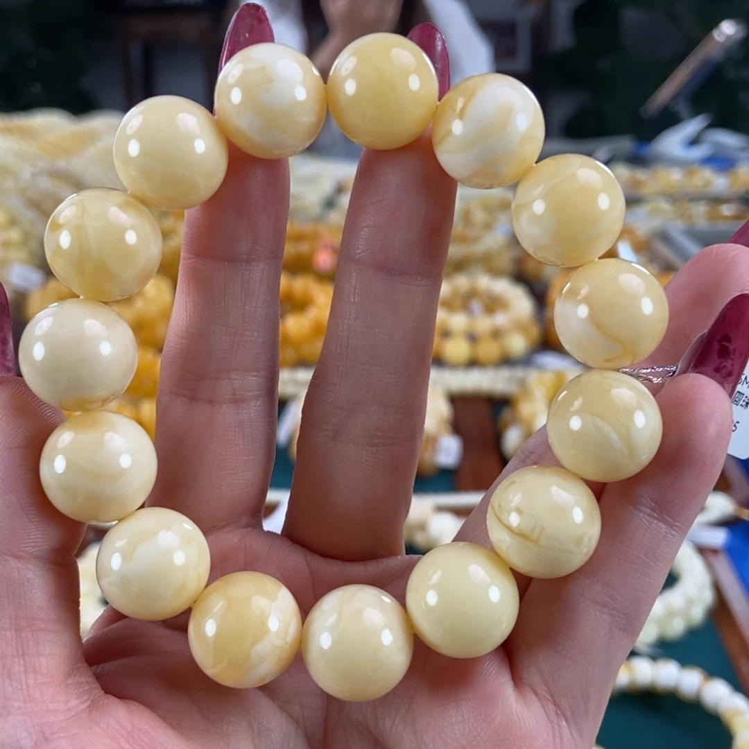 琥珀未镶嵌珠宝奇石15圆珠29.2