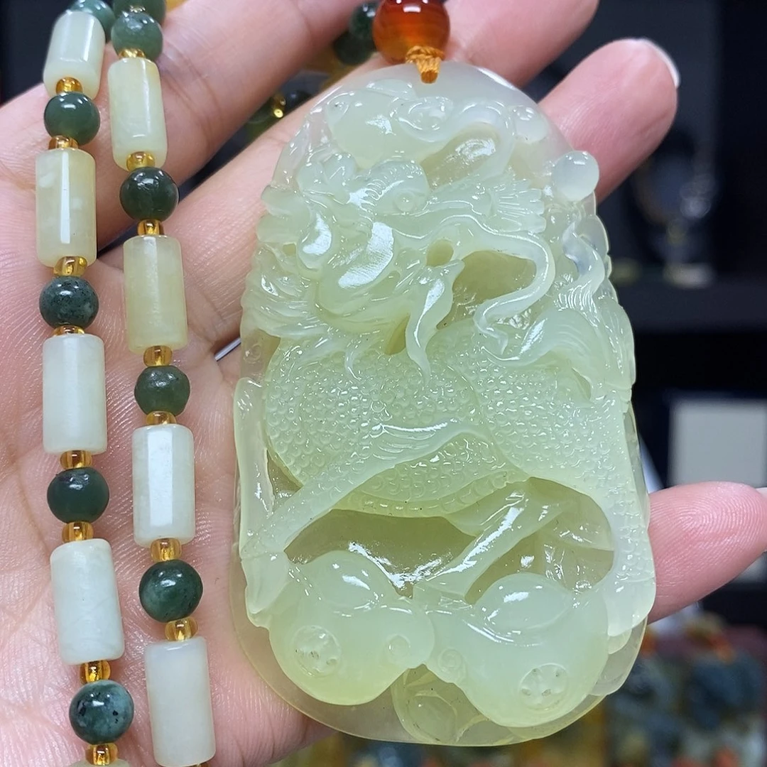 未镶嵌岫玉挂件吊坠项链