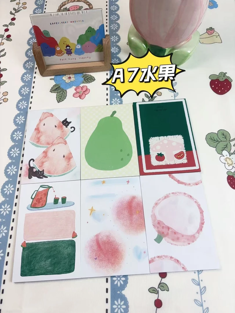 A7[水果系列】原创清新简约无粘性可撕便签本高颜值手账装饰书写纸