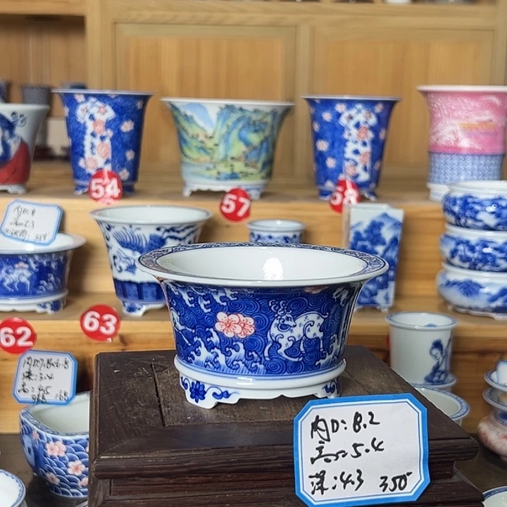 墨爱手绘陶瓷花盆