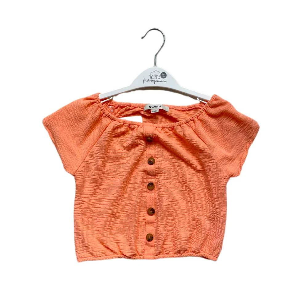 夏季童装女童高腰一字领短袖T恤S6106