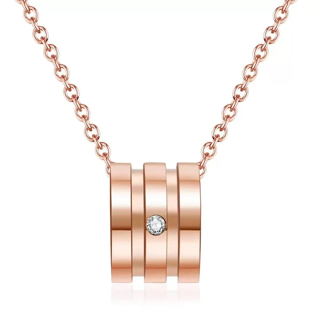 【小岛】天然钻石镶嵌钛钢路路通项链 TGDZ010/YS010