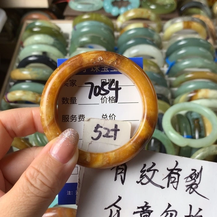 未镶嵌蛇纹石玉手镯7054