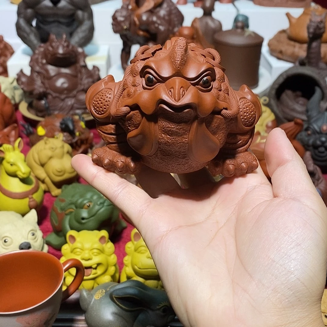 紫砂茶宠宜兴紫砂鸡蟾