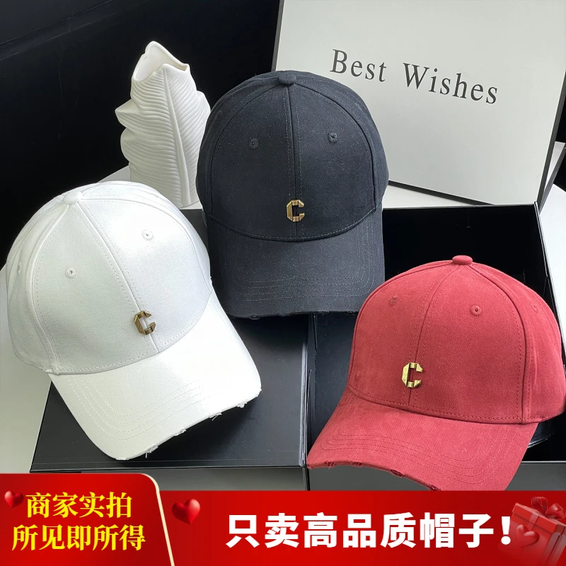 2025年春夏季新款高品质硬顶棒球帽女休闲百搭宽帽檐帽深鸭舌帽男