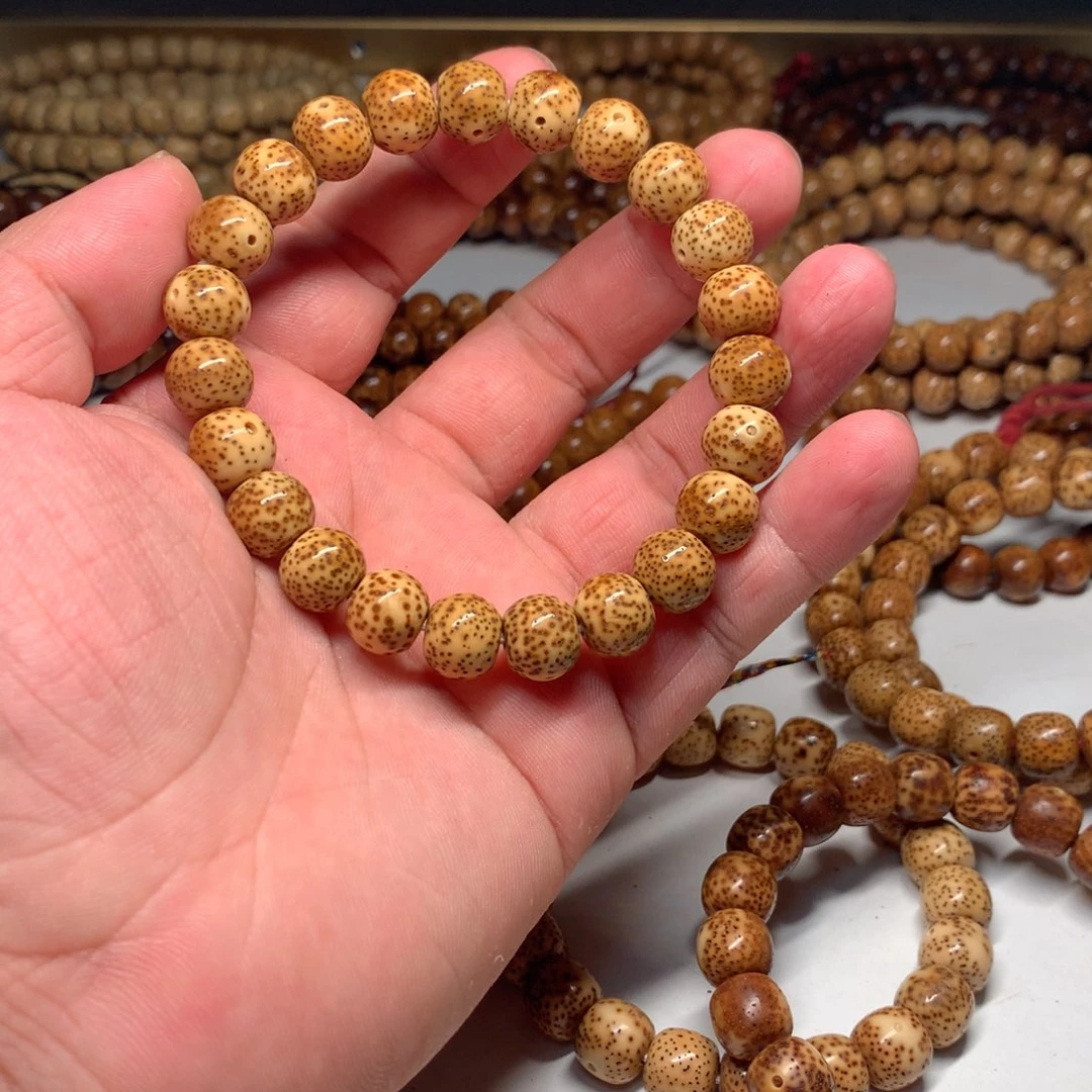 吊坠星月菩提陈化料11✖️9正月鼓珠花虎皮