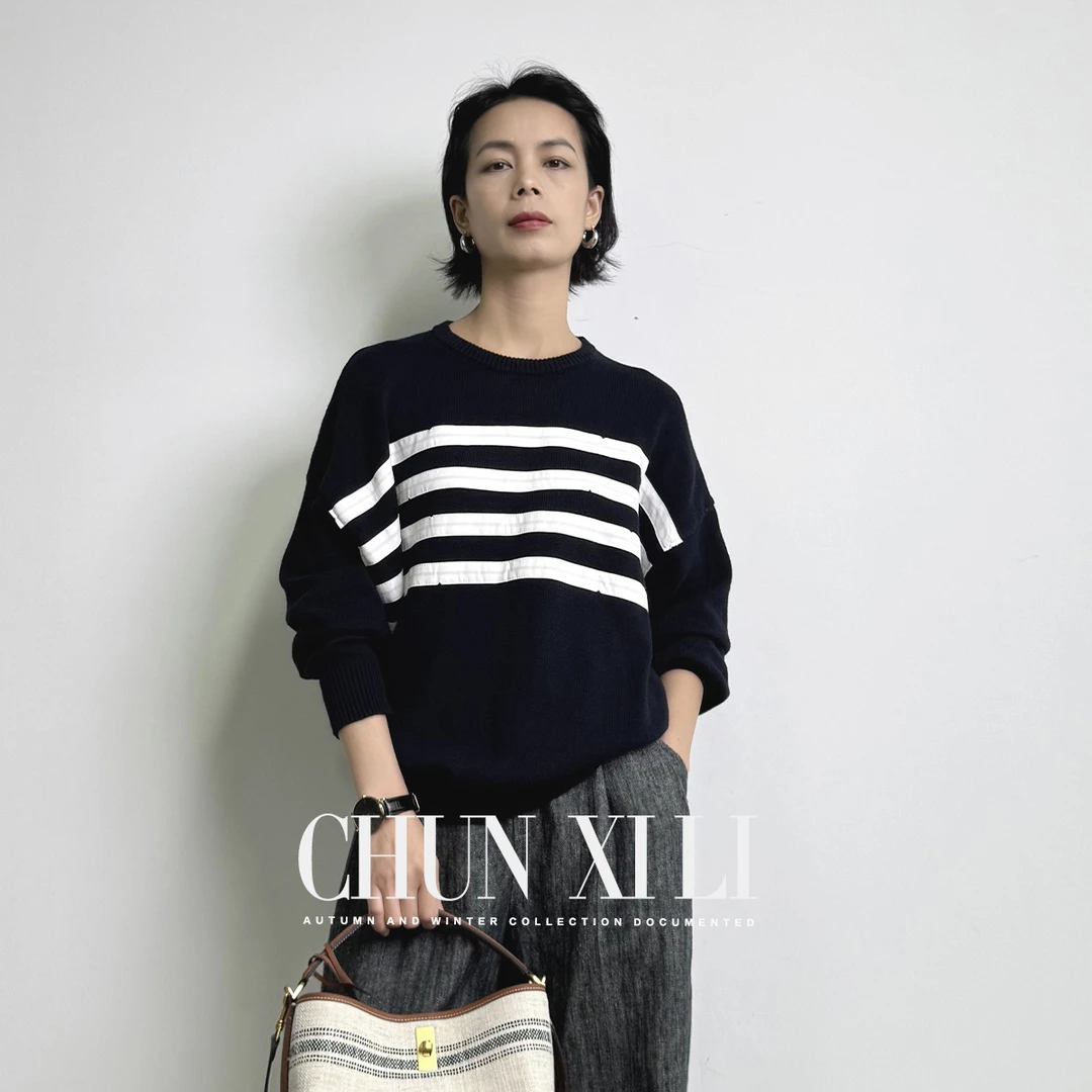 CHUNXILI/春熙里 气质时尚针织衫 春季设计感毛衣D00S51008