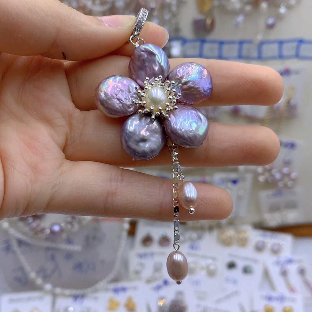 淡水珍珠颈饰银S925镶嵌