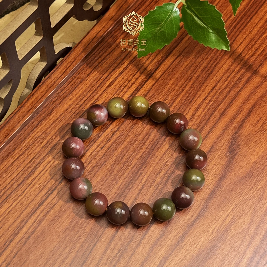 扶摇臻选|彩色盐源圆珠玛瑙单圈手串12mm-6268