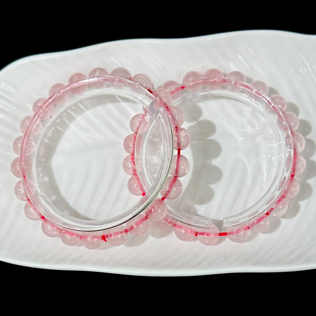 无优化冰透体马粉H363芙蓉晶粉晶手串手链素圈单圈多样性发一