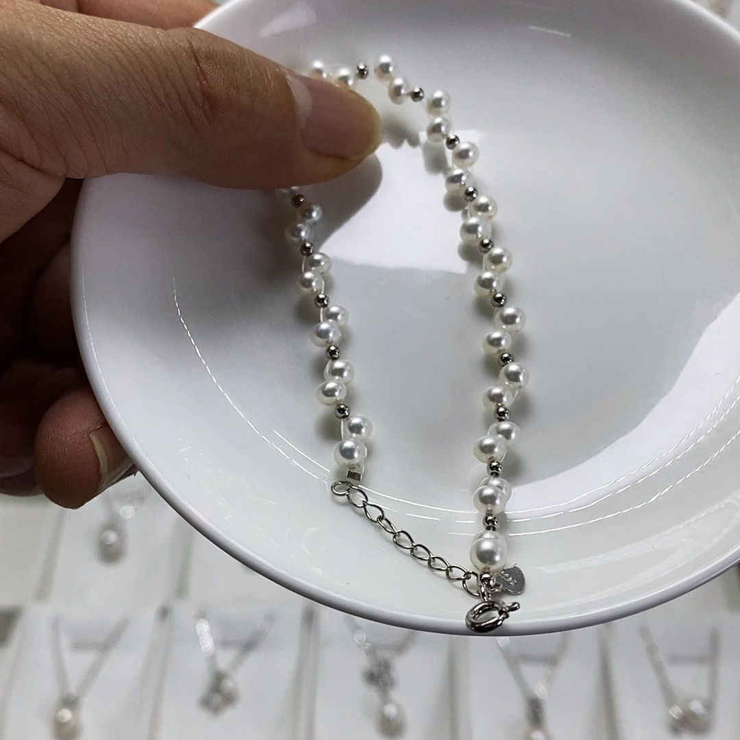 淡水珍珠手绳银S925镶嵌