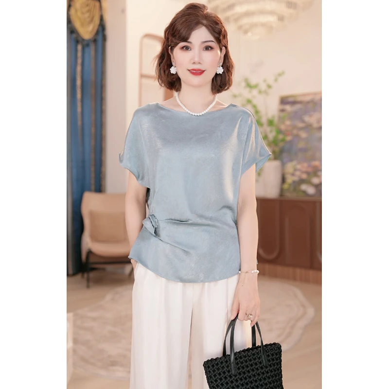 2025新款中年妈妈装减龄洋气夏季时尚上衣服中老年女装上衣套装