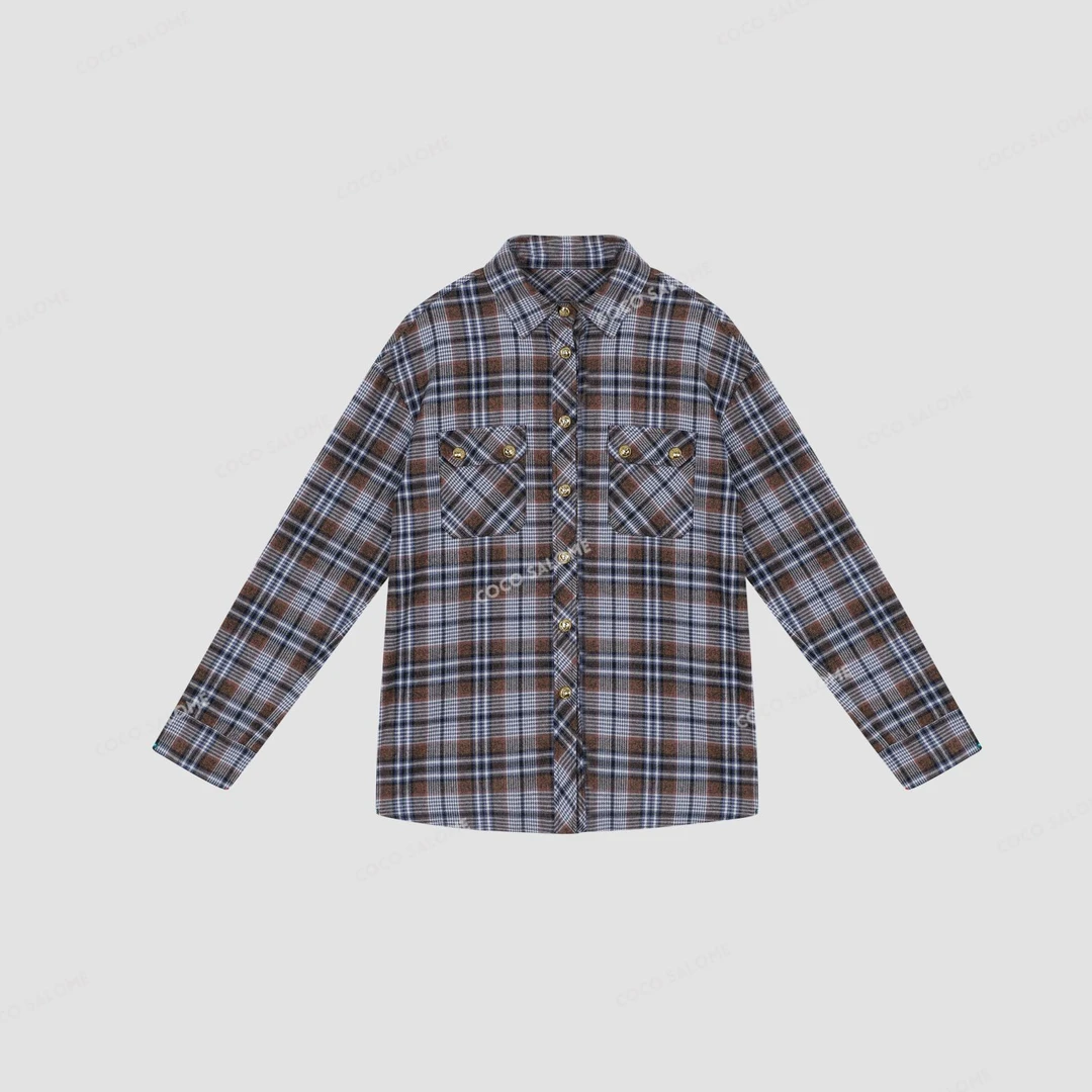 安安推荐【英伦】100棉百搭经典格子衬衫BY24D50887-CS