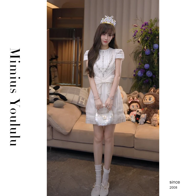 【mimius】喵喵 高级感宫廷风蝴蝶结吊带裙连衣裙套装 G06347