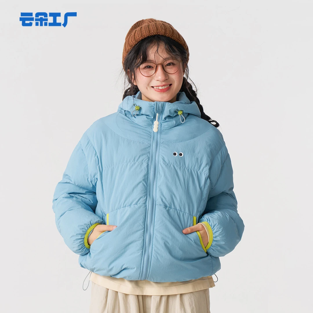 云朵工厂云朵茧型连帽面包服秋冬短款棉服上衣厚外套2025年女新