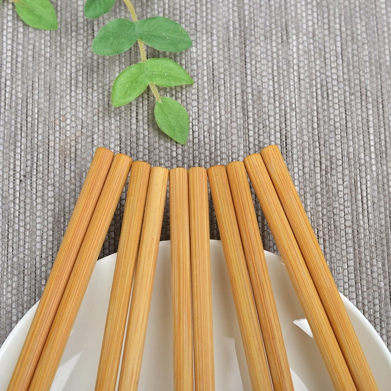 竹筷子40双家用卫生环保商用方便筷高档防滑碳化无漆无蜡