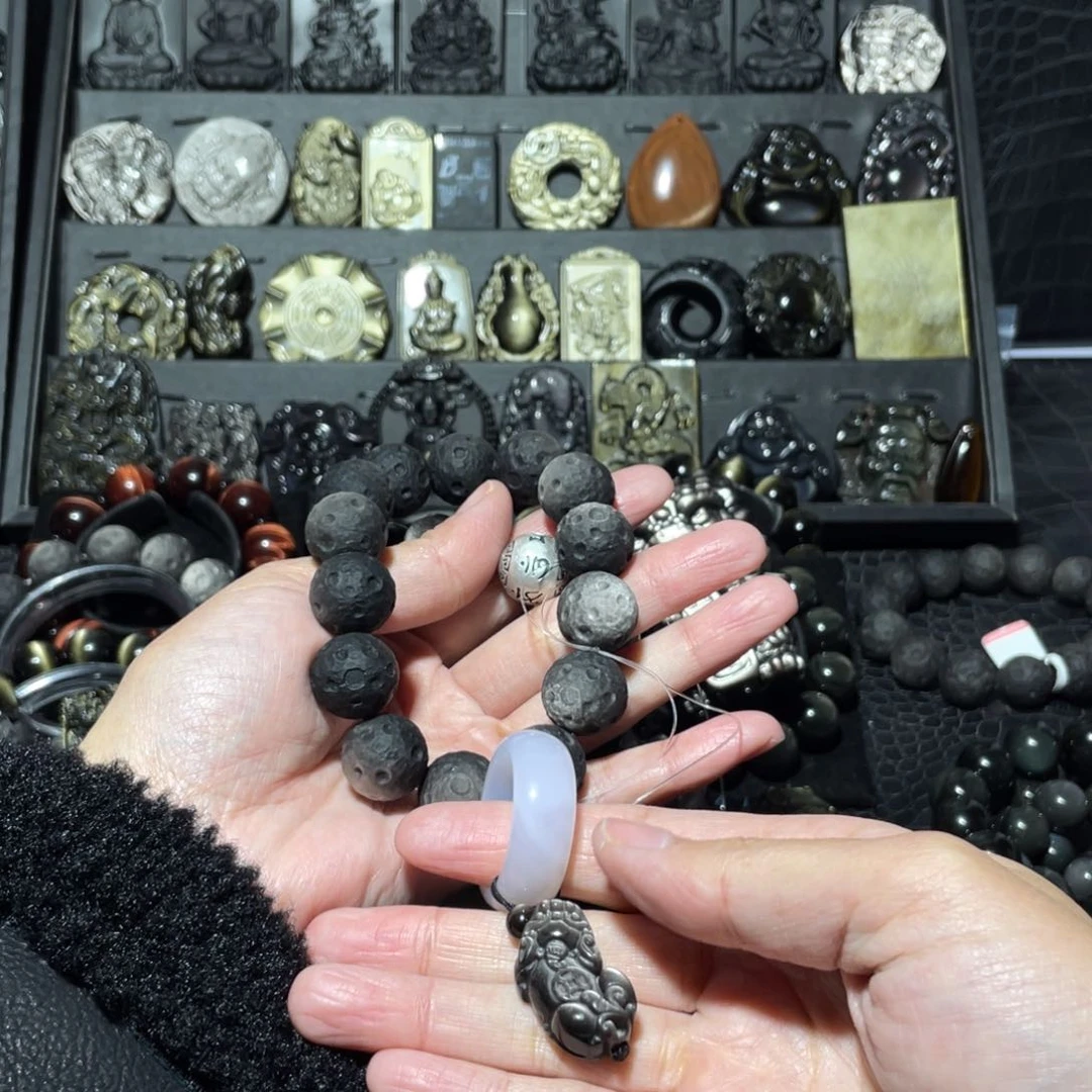 黑曜岩手链未镶嵌泰**七