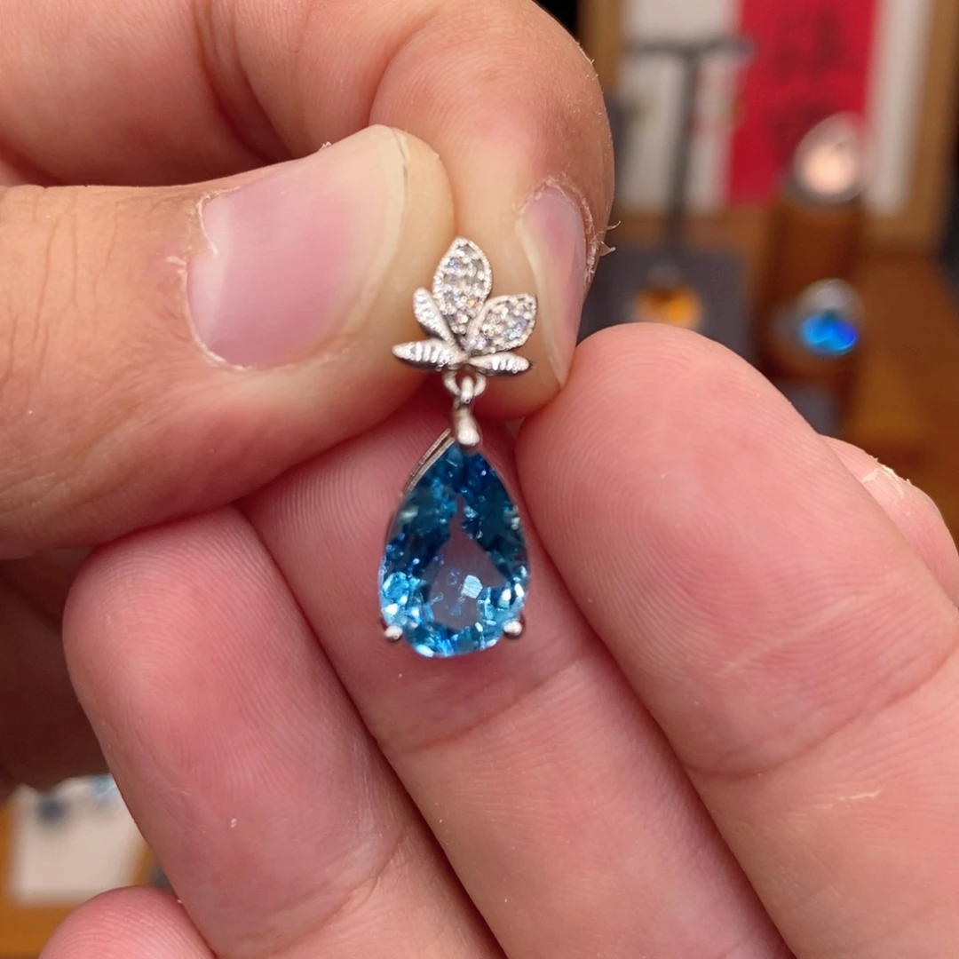 颈饰银S925镶嵌托帕石