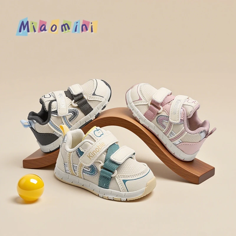 2025秋季新款儿童运动鞋1-2-3岁软底学步鞋皮面防水男女童宝宝鞋