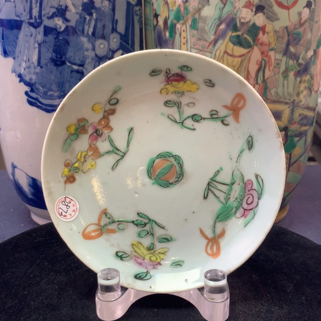 陶盘12873瓷器—粉彩四季花卉纹赏盘