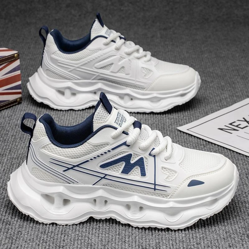 男鞋新款夏季透气网面厚底休闲百搭增高老爹百搭旅游鞋