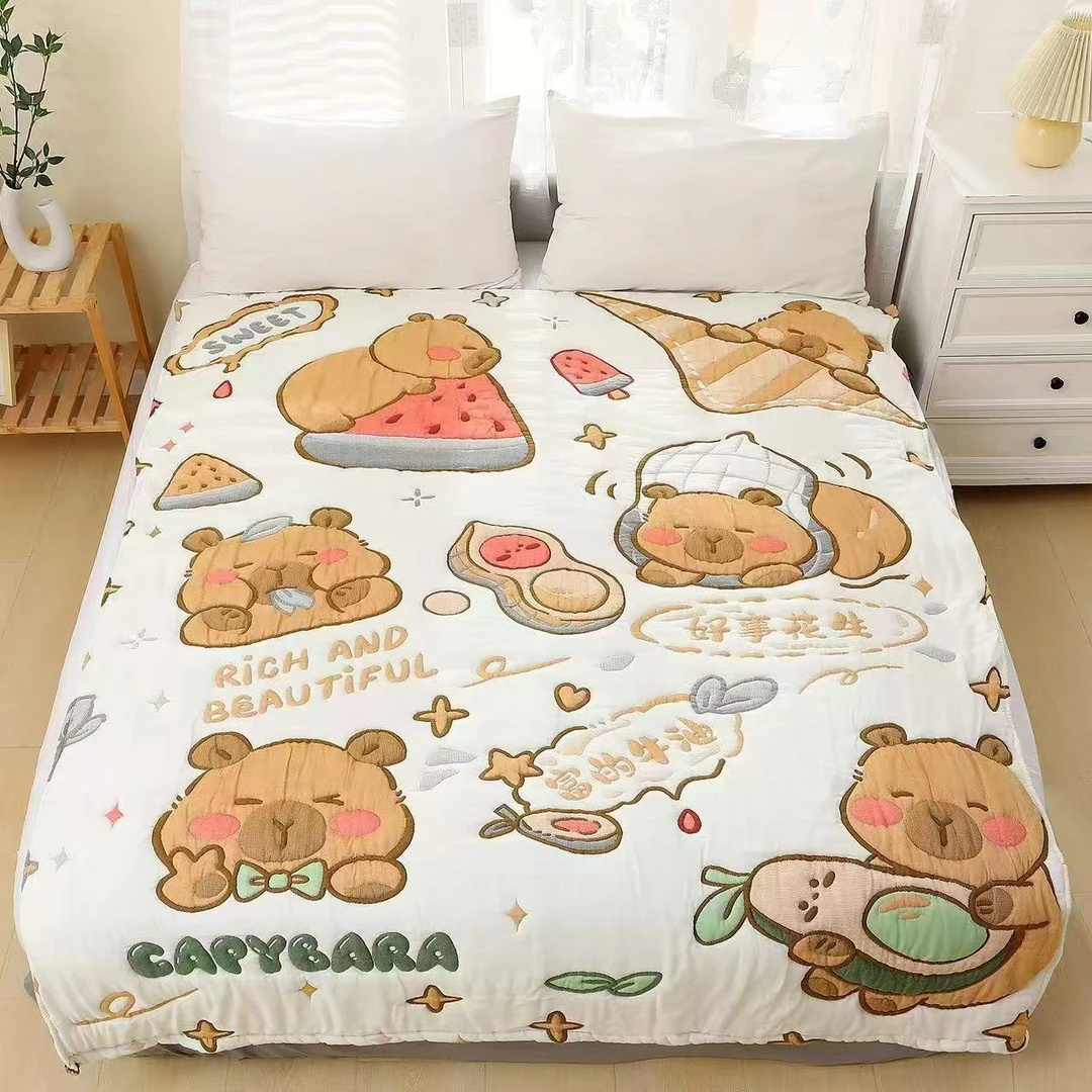 【卡皮巴拉】200*230cmA类全棉纱布泡芙被