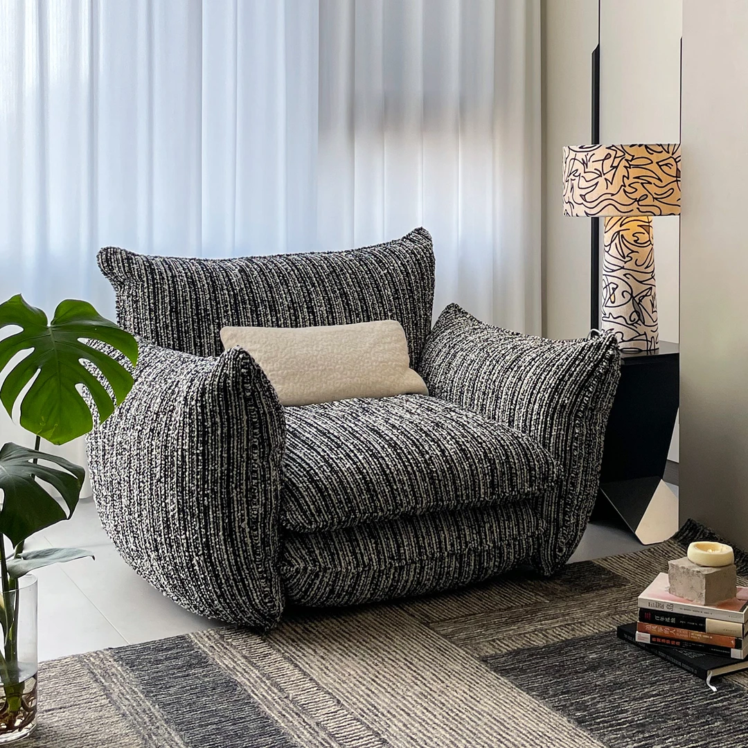 复古单人沙发椅客厅单椅沙发法式中古风卧室书房单人靠背椅休闲椅