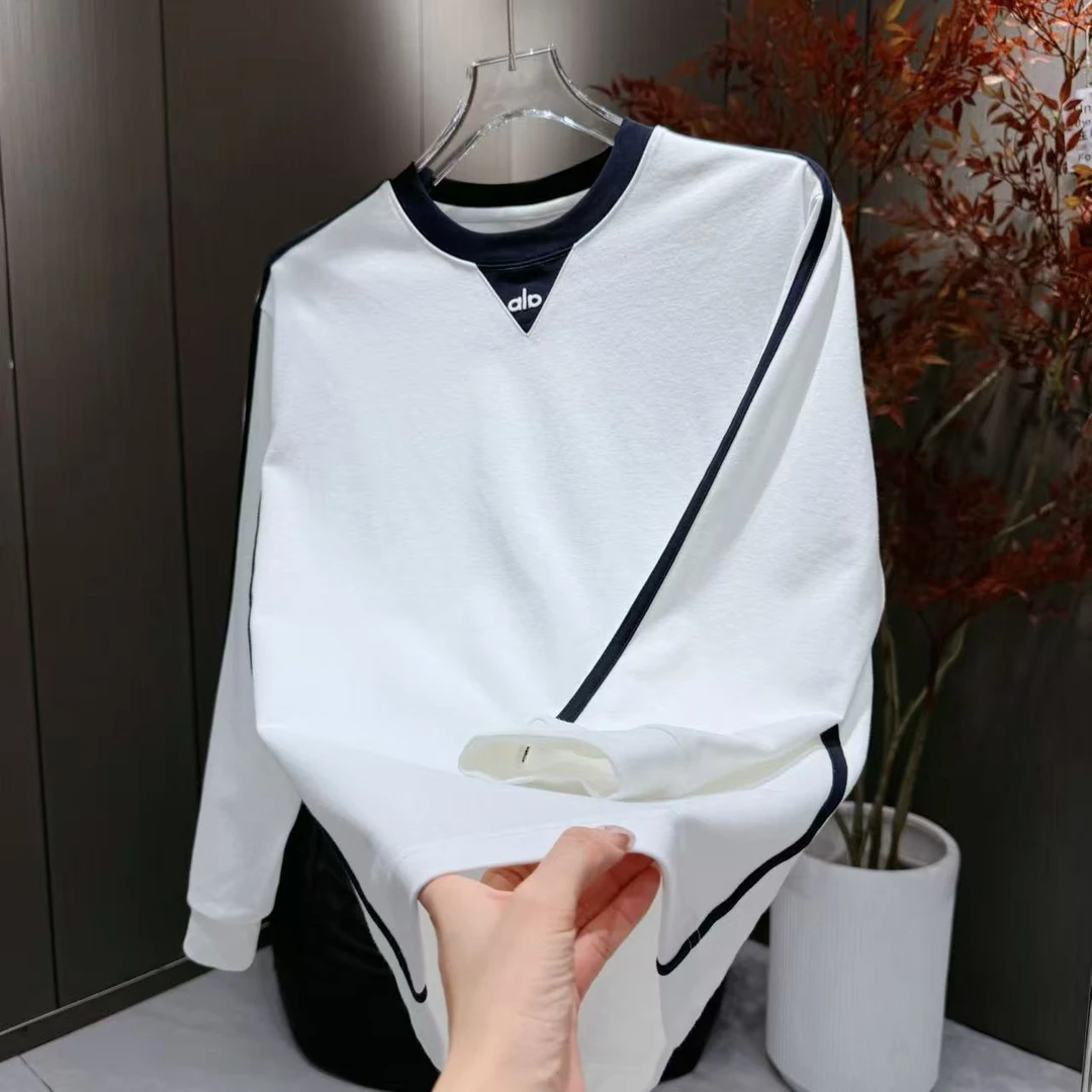 秋季男士新款潮流拼色时尚撞色帅气休闲圆领卫衣T恤1678