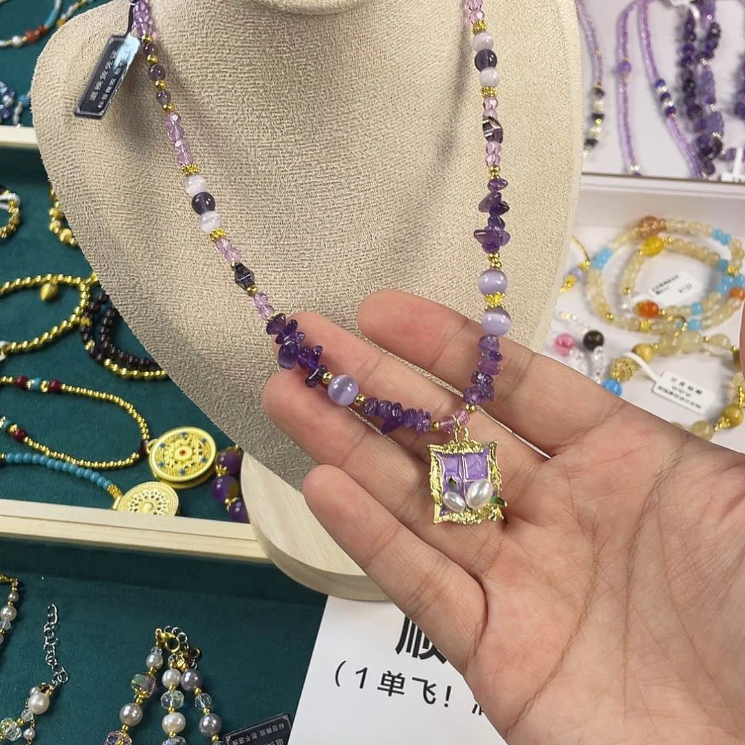 水晶手链银S925镀金镶嵌