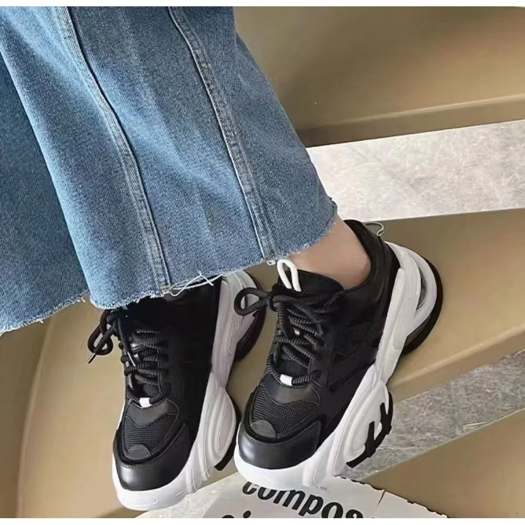 现货C1｜HL高端真皮羊里垫气垫老爹女鞋｜标准尺码｜9053-1 黑