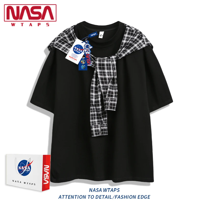 NASA WTAPS冰丝美式休闲t恤男夏季薄款披肩短袖男士潮牌半袖上衣