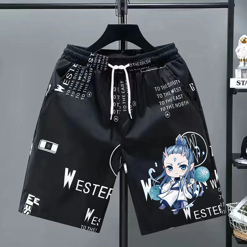 短裤男夏季五分裤潮牌2025潮流帅气冰丝速干学生沙滩裤半截裤外穿