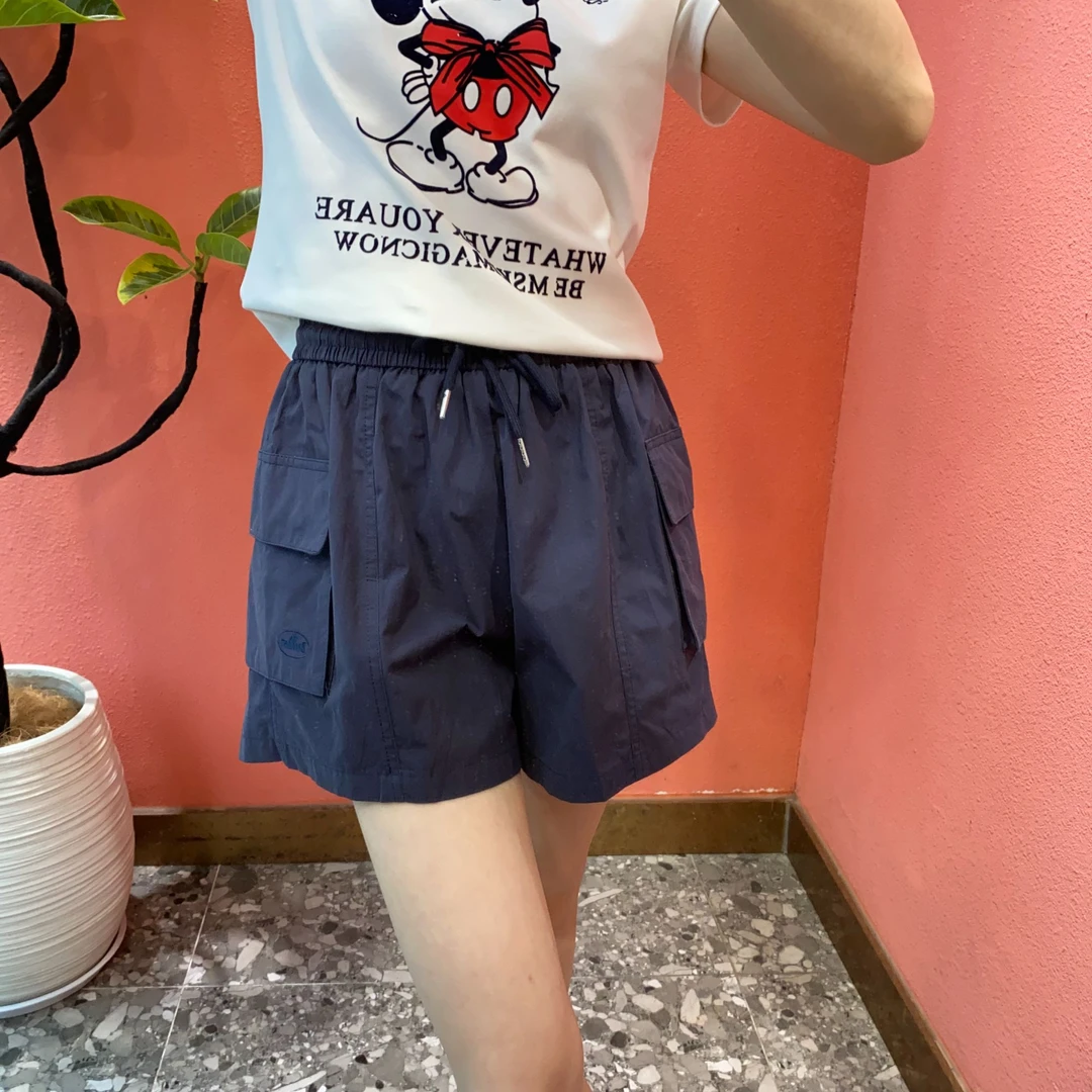 （默茗服装）侧边大口袋双色抽绳短裤