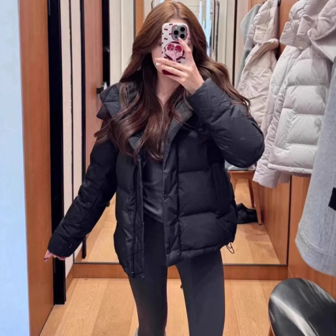 四格系列男女同款百搭90白鹅绒羽绒服女时尚连帽设计保暖舒适