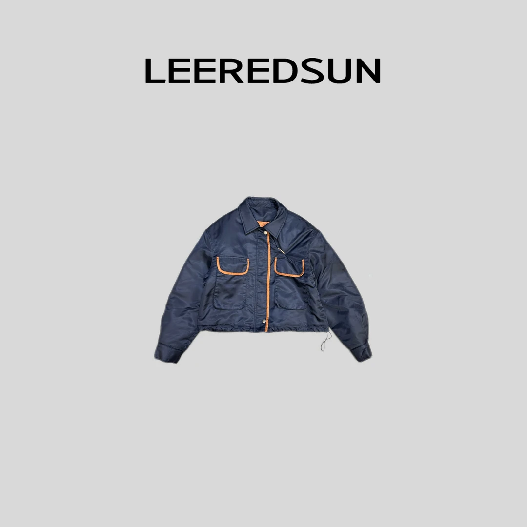 LEEREDSUN "橙光" 翻领撞色百搭夹棉夹克外套YY01WT3055