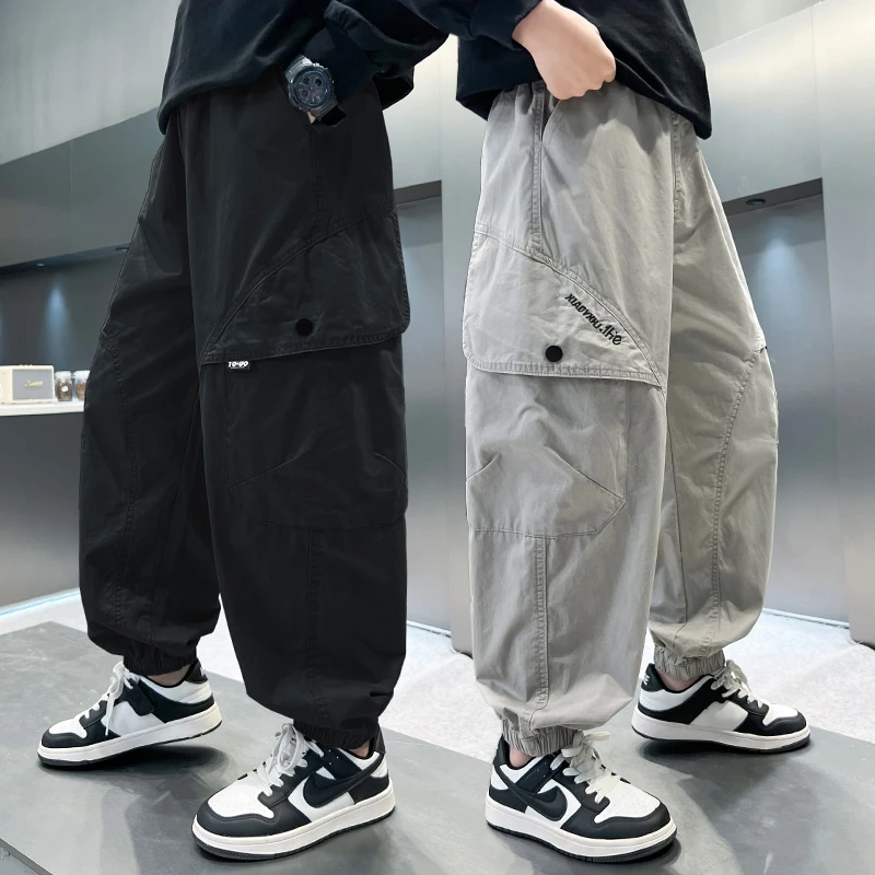 男童工装裤2025春秋新款中大童裤子春装季小学生男孩儿童裤子休闲