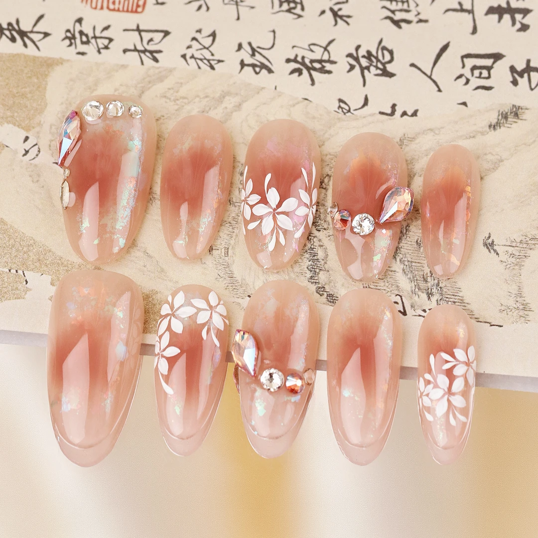 郭小双穿戴甲【花梗枝语1】手绘水彩版10片盒装S21569