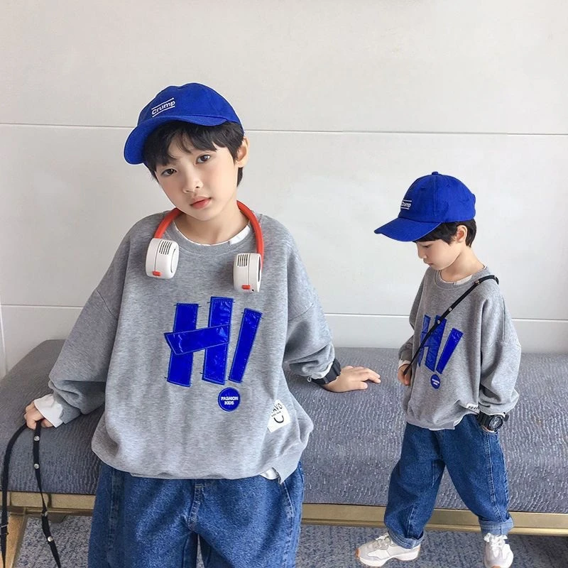 4969男女童春秋款圆领假两件卫衣宝宝长袖休闲打底衫