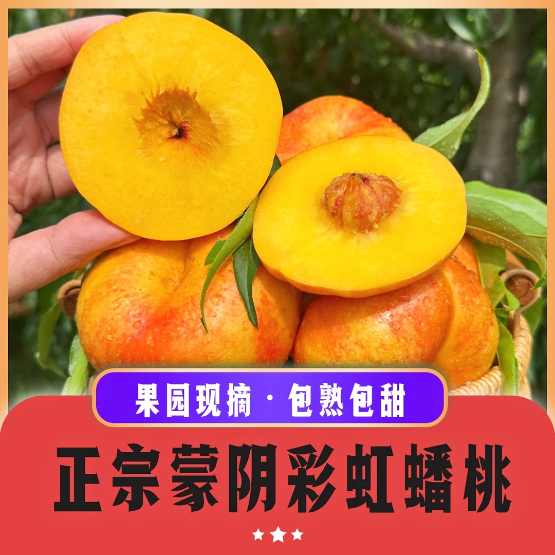 【果园现摘】正宗山东彩虹油蟠桃蒙阴蜜桃黄桃油桃脆桃软桃应季水果