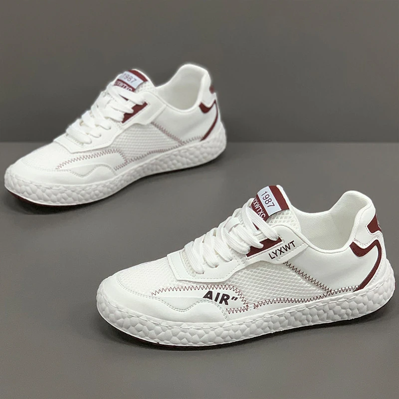 男鞋2025新款透气软底轻便网面小白平底开车男士夏季百搭小众鞋子