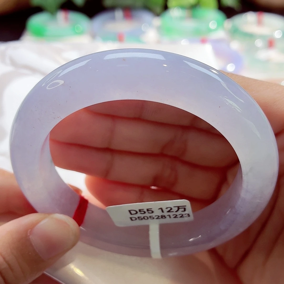 翡翠未镶嵌手镯桃花粉仙女镯68-10