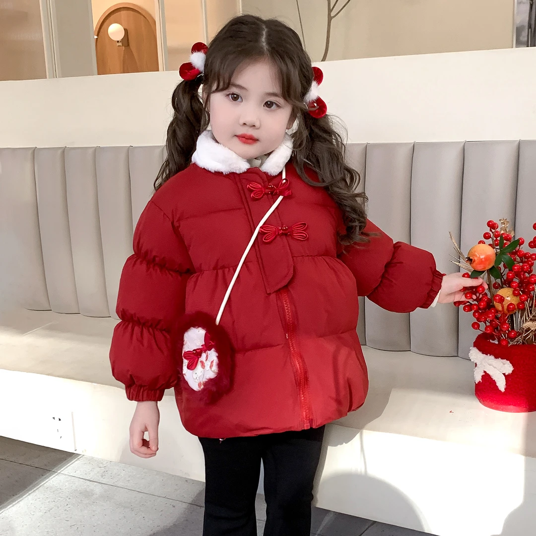 女童棉服冬季2026新款儿童拜年服外套女宝宝国风加厚冬装喜庆衣服