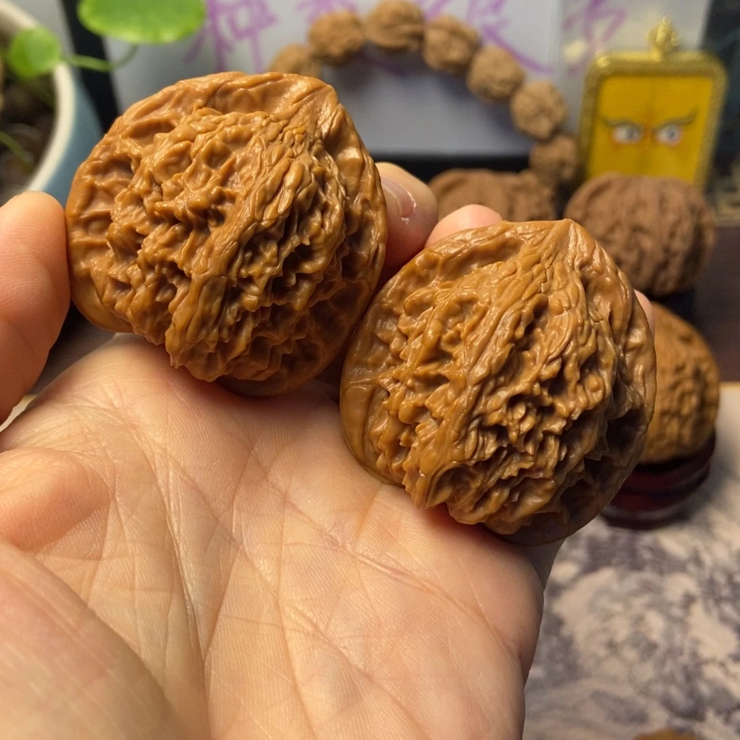 文玩核桃把件全品红狮子尺寸43