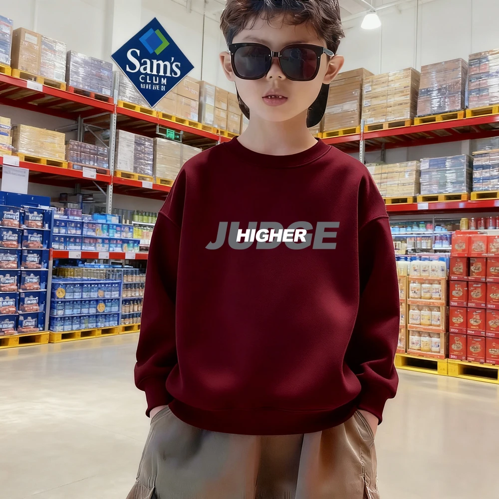 中大童宽松圆领休闲韩版加绒套头卫衣秋冬款男孩痞帅印花加厚上衣