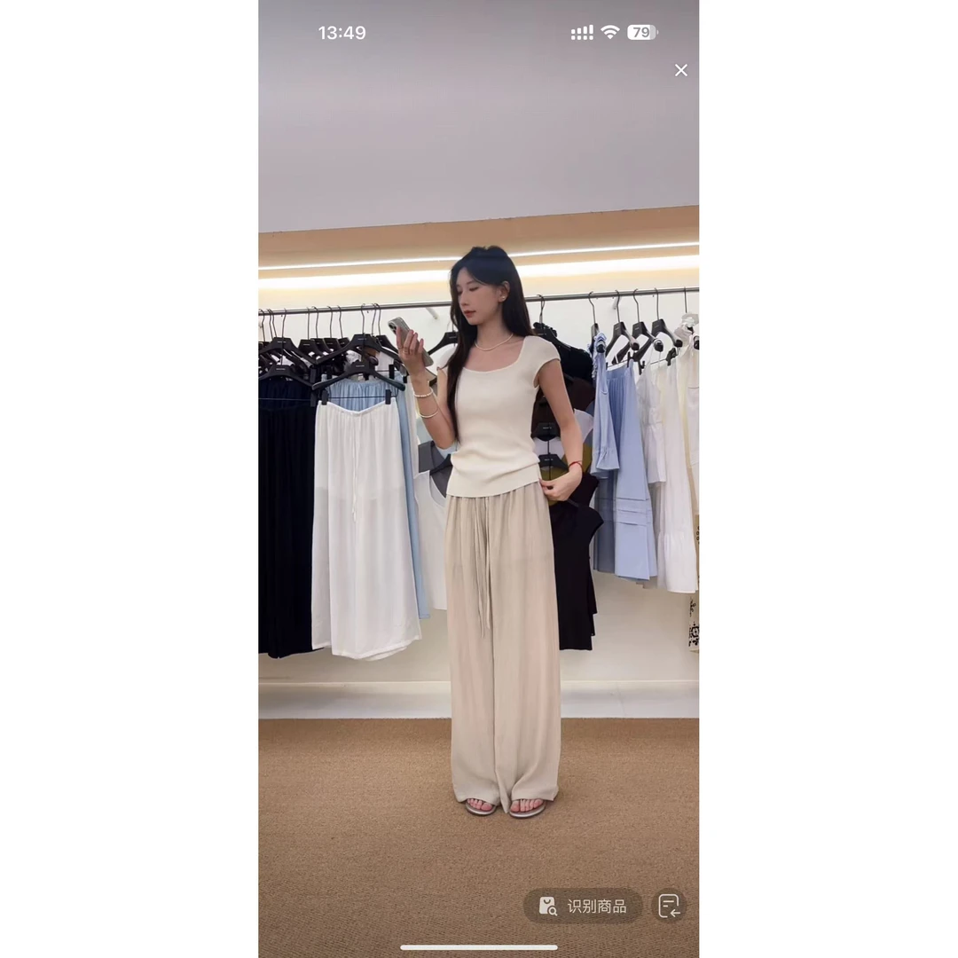 5793  韩系简约显高显瘦休闲阔腿裤  vvs（裤长102）